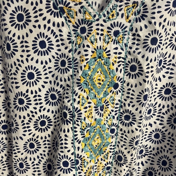 Roberta Roller Rabbit Cotton embroidered  Tunic bohemian size OS small med - Picture 2 of 3